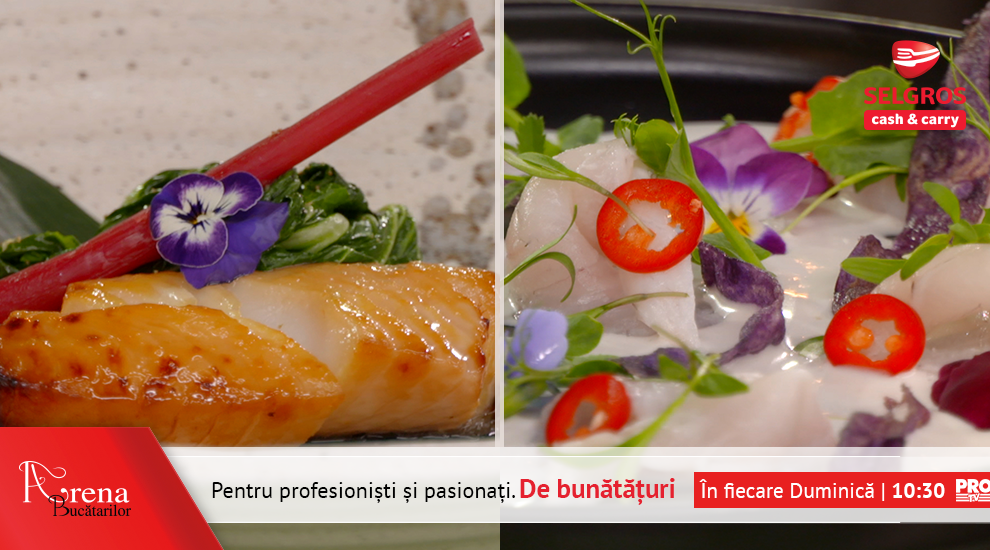 Sea bass Tiradito si Black cod in glauzura de miso