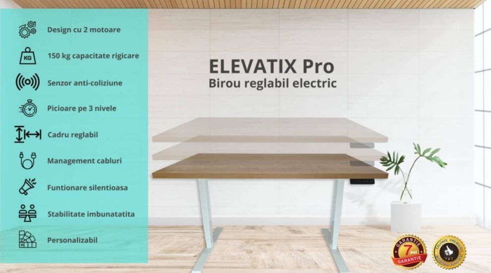 (P) Crește-ți productivitatea cu 46% alegând un birou reglabil electric