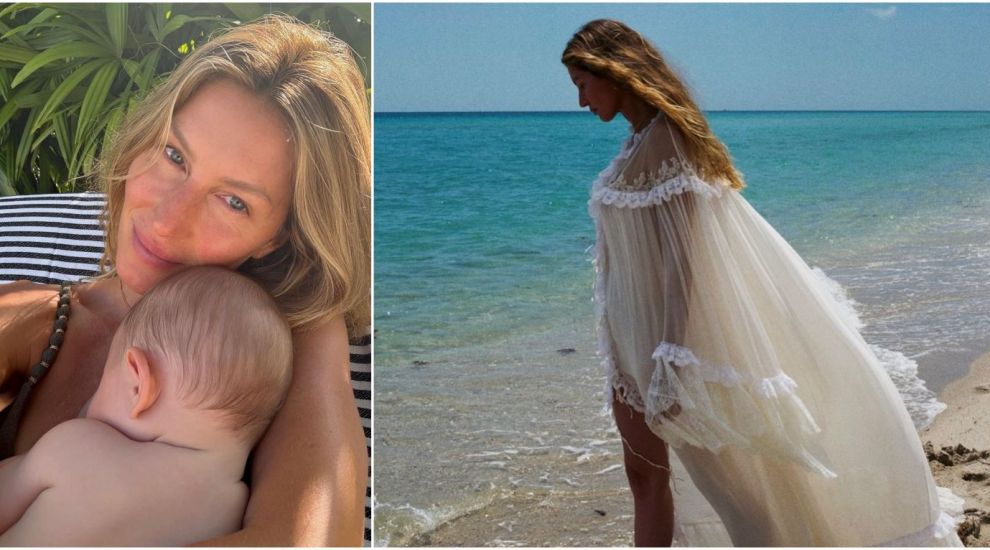 Gisele B&uuml;ndchen, imagini rare cu nou-născutul ei