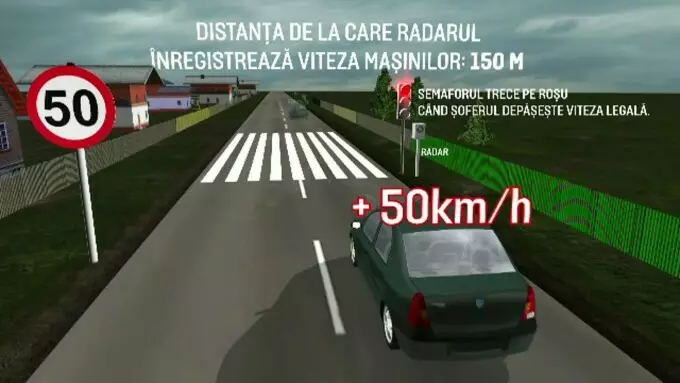 ANIMAȚIE GRAFICĂ. Autoritățile vor să introducă un semafor inteligent, dotat cu radar, care &bdquo;pedepsește&rdquo; vitezomanii