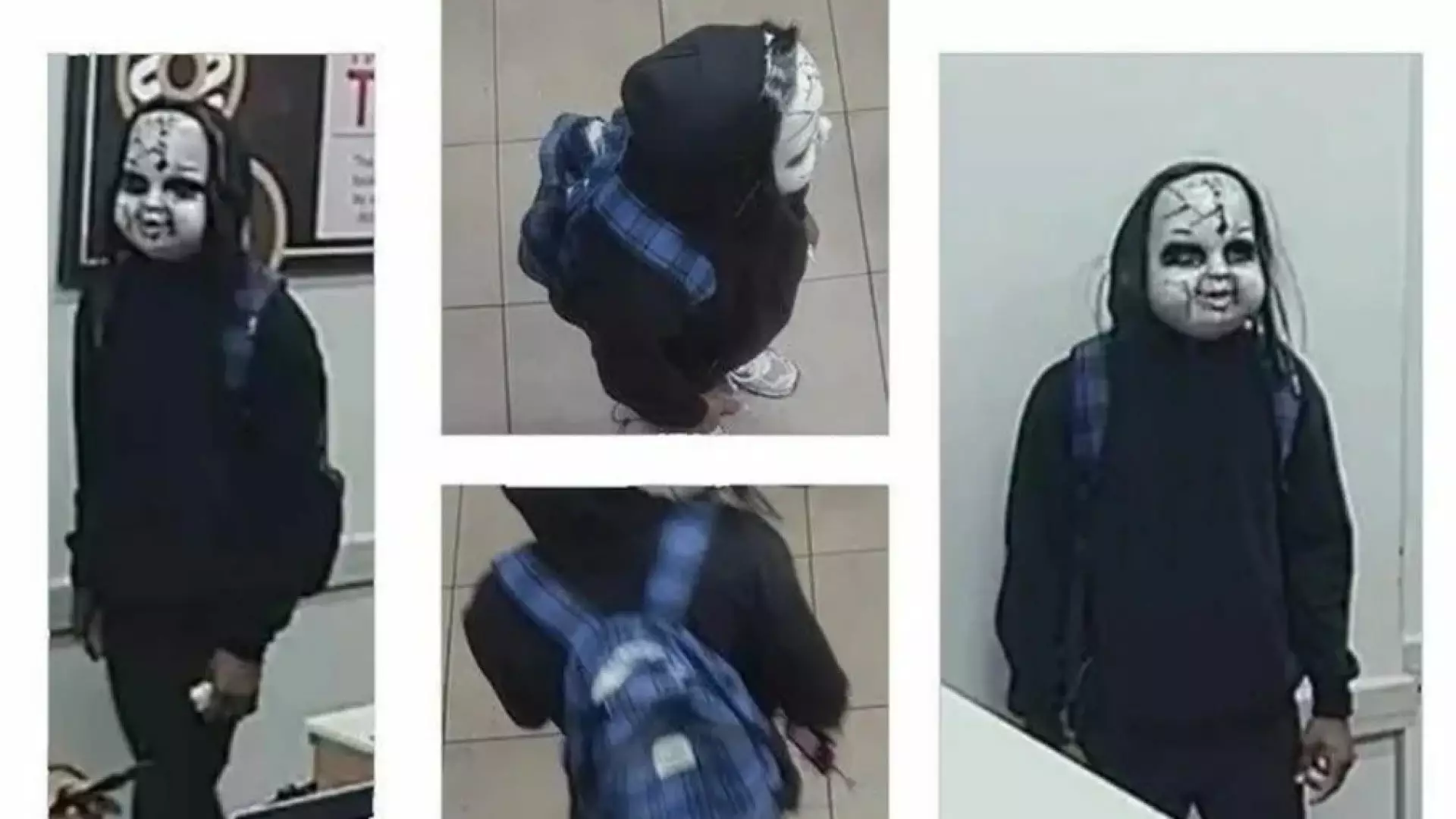 Un individ cu o mască asemănătoare lui Chucky urmărește și amenință oameni pe stradă. Poliția îl caută
