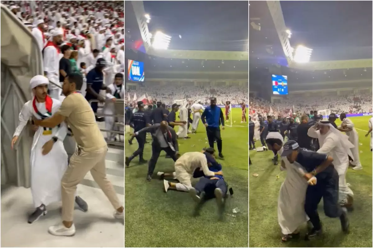 FOTO ȘI VIDEO Scandal uriaș în meciul în care Olăroiu a ratat calificare directă la Mondial! Bătaie în toată regula și obiecte aruncate din tribune