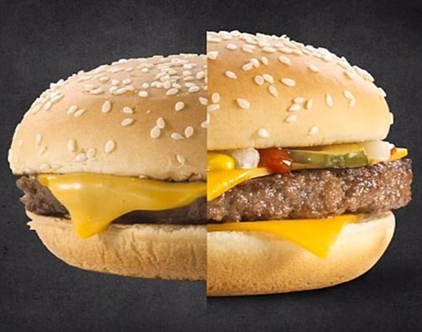 
	De ce produsele fast-food arata mai bine in poze decat in realitate? Vezi cum sunt transformate in Photoshop 
