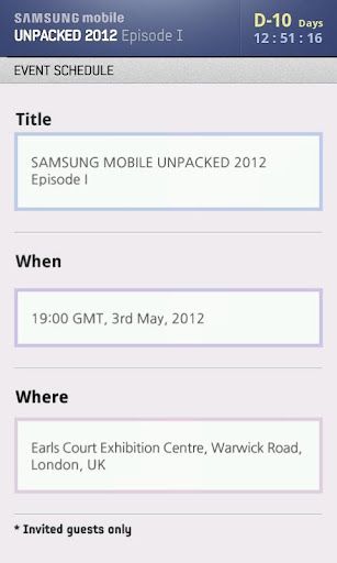 SAMSUNG mobile UNPACKED 2012