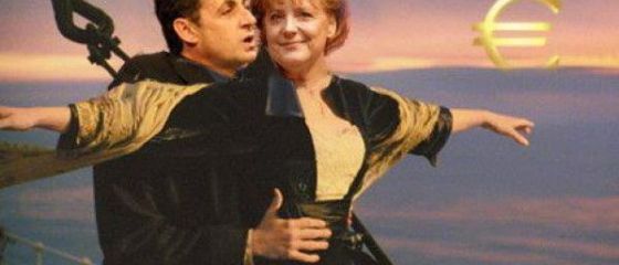 Merkel si Sarkozy pe Titanicul elen. Filozofia lui Papandreou despre Grecia, exprimata in Photoshop