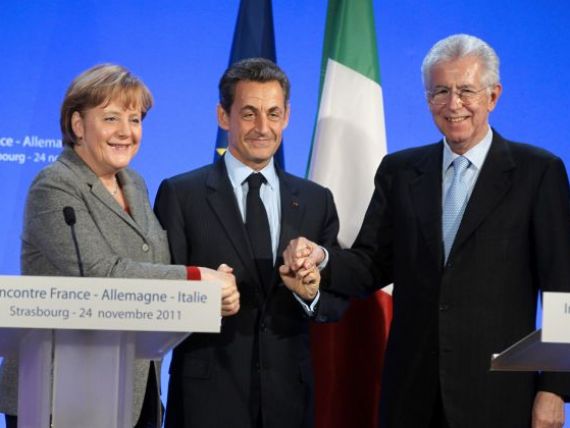 Merkel si Sarkozy merg la Roma ca sa ia pulsul economiei. Premierul italian asigura ca tara sa nu se va prabusi
