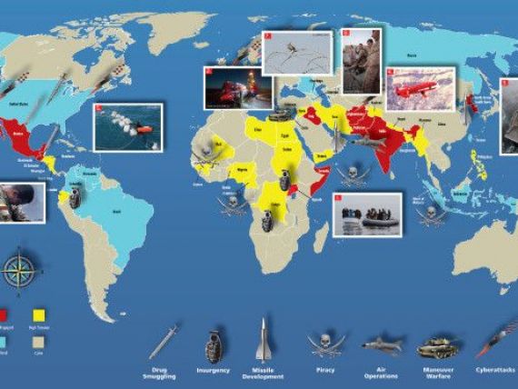 Harta mondiala a tuturor razboaielor din 2012. Locurile de pe Glob, gata sa erupa