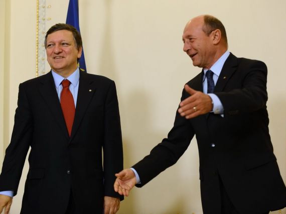 Presedintele Basescu a discutat, la Bruxelles, cu Van Rompuy si Barroso despre bugetul UE 2014-2020