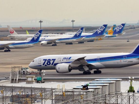 Jumatate din noile avioane Boeing 787, retinute la sol. Actiunile companiei au scazut cu cateva procente pe Wall Street