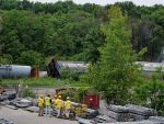 Un tren de marfa a deraiat si a explodat in estul SUA