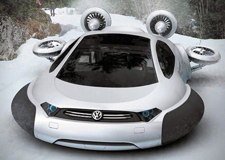 Conceptul Volkswagen Aqua, masina cu perna de aer, care pluteste pe apa, zapada sau nisip GALERIE FOTO