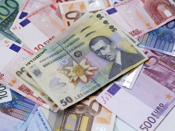 Euro a trecut de 4,45 lei la finalul sedintei de vineri