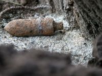 Un obuz de aviatie de aproximativ o suta de kilograme, descoperit pe un santier din Galati
