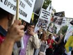 Sute de persoane au manifestat, la Paris, impotriva unei actiuni militare in Siria
