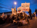 Protestul din Capitala fata de proiectul minier de la Rosia Montana, ajuns la a 5-a zi