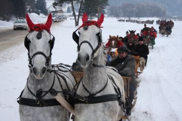 Alternativa la statiunile aglomerate. Craciun traditional in satele romanesti, cu pomana porcului, tuica fiarta si plimbare cu sania