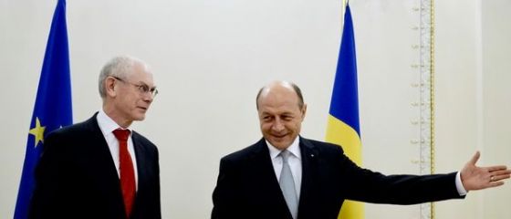 Traian Basescu se intalneste cu Consiliului European, Herman van Rompuy, temele de discutie fiind prioritatile Romaniei in UE, Schengen si asocierea R. Moldova