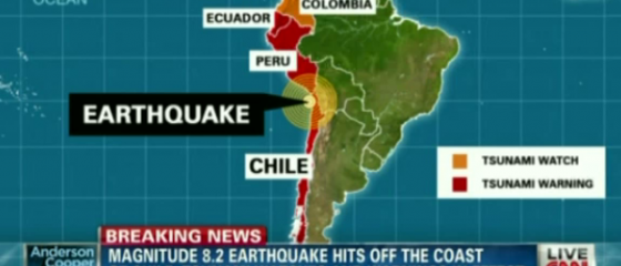 Cutremur cu magnitudinea de 8,2 in Chile: cel putin cinci morti