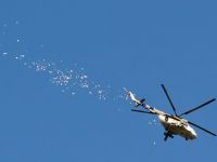 Elicopter militar ucrainean, doborat de insurgentii prorusi, la Slaviansk. Pilotii s-au salvat