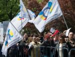 Aproape 100 de angajati de la metrou au protestat la Ministerul Transporturilor