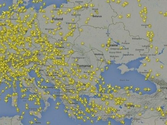 Vezi in timp real traficul aerian de deasupra Europei. Cea mai aglomerata noapte pe cerul Romaniei. ROMATSA confirma o crestere de trafic de 25-30%