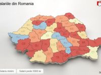Harta salariilor din Romania. Cati romani primesc peste 5.000 de lei si cati sunt platiti cu minimul pe economie