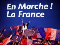 
	Euro ajunge la maximul ultimelor 5 luni, iar bursele europene cresc puternic, dupa victoria lui Macron. Investitorii considera indepartat pericolul iesirii Frantei din UE
