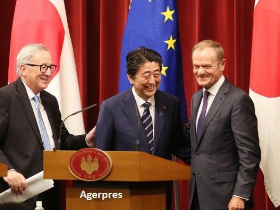 UE și Japonia încheie cel mai mare parteneriat economic negociat vreodată, pe fondul războiului comercial mondial declanșat de Donald Trump